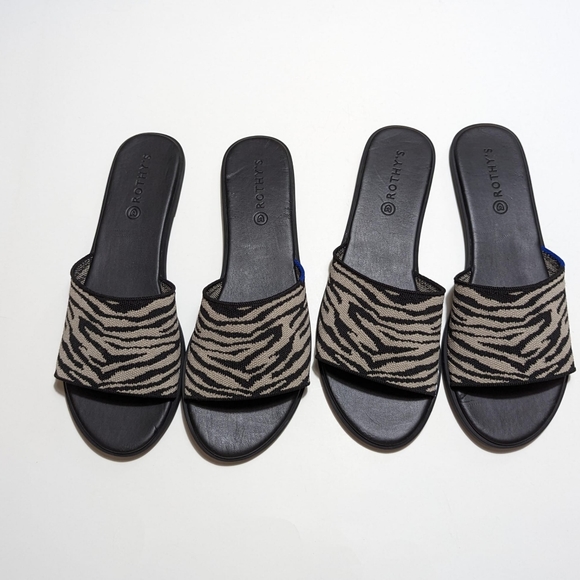 Rothy's The Slide Zebra Animal Stripes Slip On Sandals - Picture 13 of 16